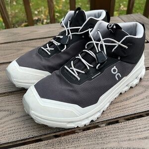 On Cloud Hero Mid Youth Shoes Size Y4 White Gray Waterproof Athletic Sneakers